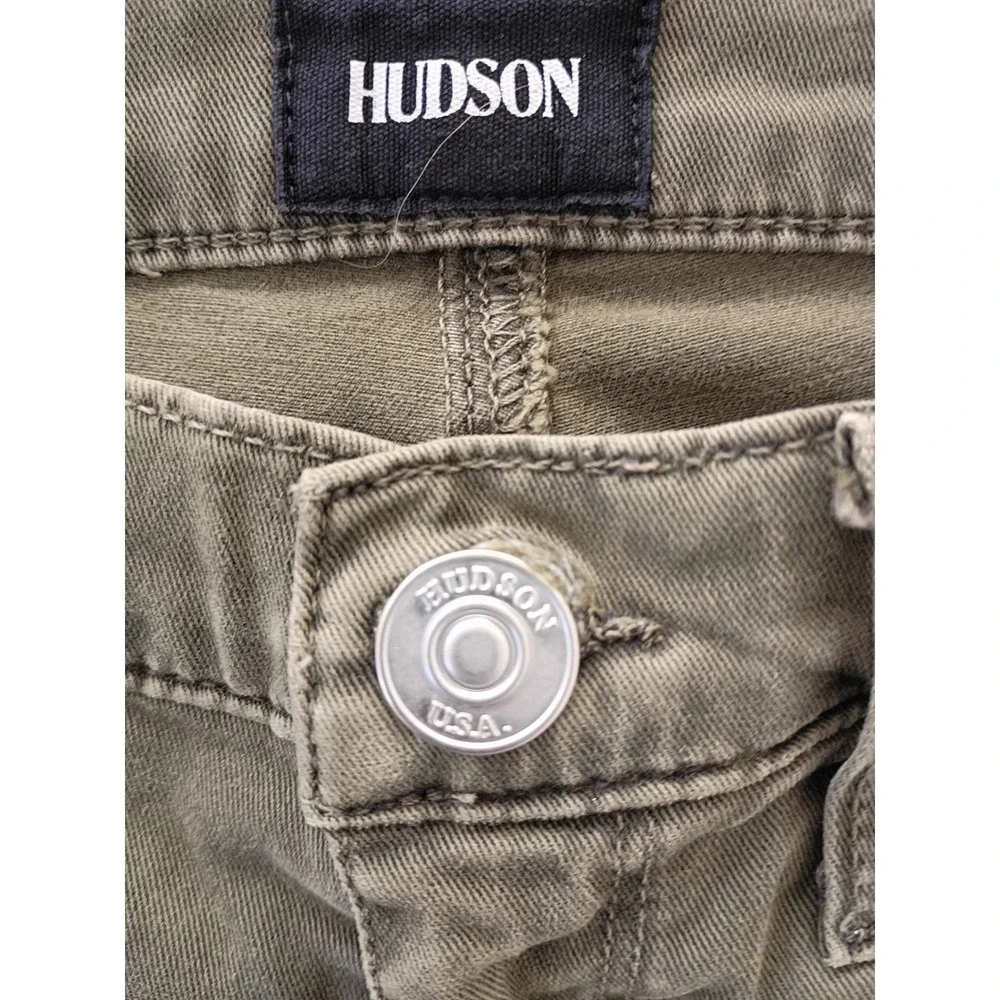HUDSON NWT Nico Super Skinny Lace Up Crop Jeans‎ Olive Green 25x26 NWOT $245